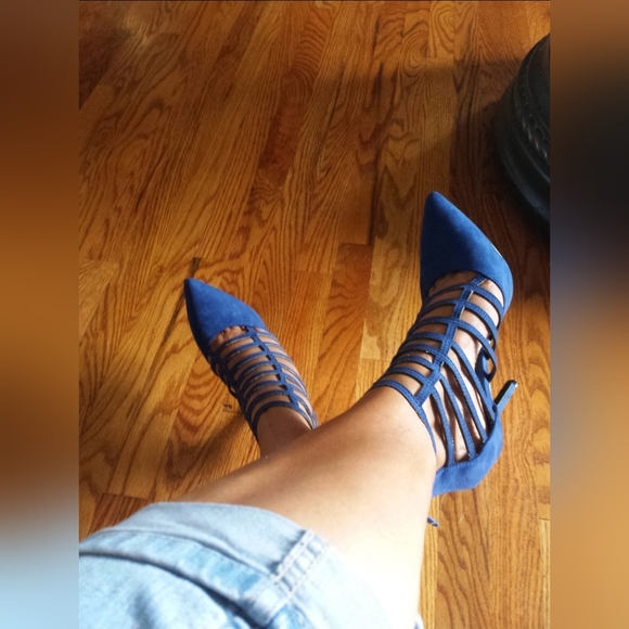 MISS L BY LILIANA HEELS BLUE SIZE 71/2 PRE-OWNED - Picture 11 of 11